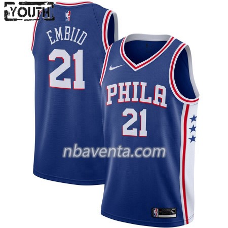 Camiseta Niños Philadelphia 76ers Joel Embiid 21 2019-20 Nike Icon Edition Swingman